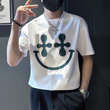 TX350-P48控68春夏店主风社会小伙男潮圆领短袖T恤tee男黑3，男装T恤，电商A343