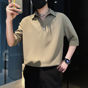 CS262-P58 控78 夏季中袖衬衫社会小伙潮流男套头衬衣 卡2图片