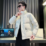 CF86-P148控198社会小伙立领ins棉衣外套潮流羽绒服男白2，男装羽绒服，电商A343