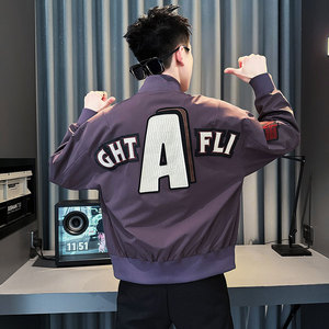 JK200-P98 控138 春季新款社会小伙潮店主风夹克男外套 紫2,男装夹克,电商A343