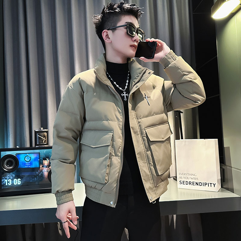 CF98-P138控178社会小伙立领棉衣外套潮流棉服男绿2,男装棉衣,电商A343