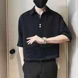 CS262-P58控78夏季中袖衬衫社会小伙潮流男套头衬衣白2，男装衬衫，电商A343