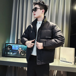 CF86-P148 控198 社会小伙立领ins棉衣外套潮流羽绒服男 黑2,男装羽绒服,电商A343