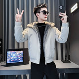 CF147-P148控198社会小伙座山雕连帽棉衣外套潮流棉服男咖，男装棉衣，电商A343