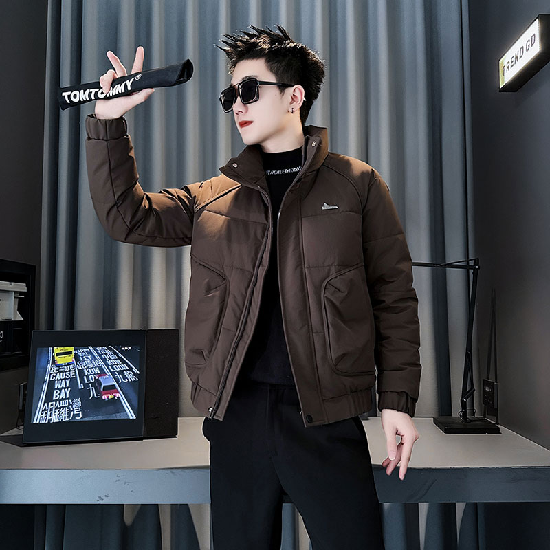 CF143-P138控178社会小伙店主风假两件棉衣外套潮流棉服男橘色,男装棉衣,电商A343