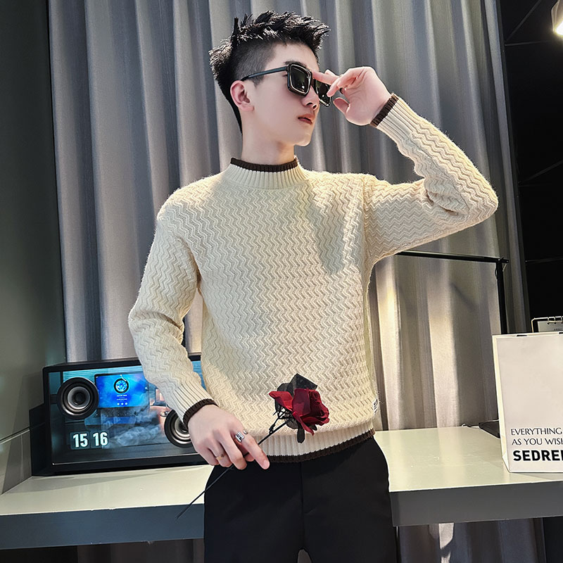 MY176-P68控98社会小伙毛衣打底男针织衫线衣绿色2,男装T恤,电商A343