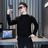 MY208-P78控108社会小伙假两件毛衣打底男针织衫线衣白，男装T恤，电商A343
