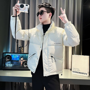 CF86-P148 控198 社会小伙立领ins棉衣外套潮流羽绒服男 白1图片