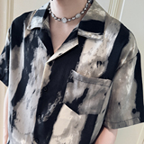 CS271-P58控78夏季中袖衬衫社会小伙潮流男衬衣黑3，男装衬衫，电商A343