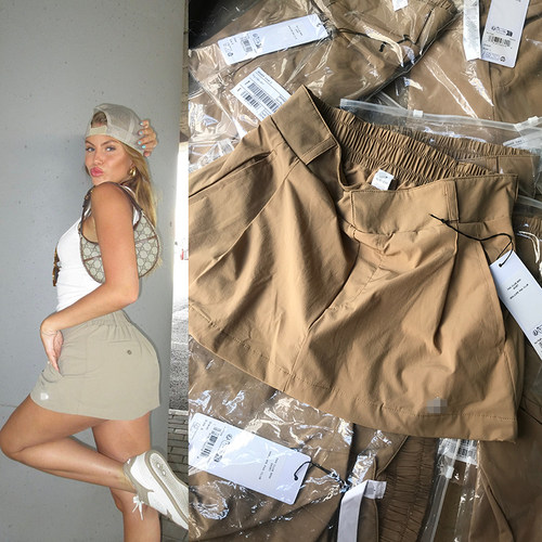 Morningoolala Mini Skirt 带内衬中腰速干瑜伽户外运动健身短裙