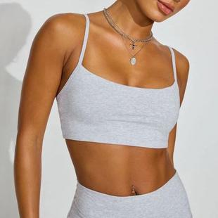 Morningoolala 出加拿大 可调节肩带运动美背瑜珈健身文胸背心 灰