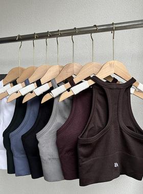Morningoolala Yla黑五无缝带胸垫运动健身训练美背瑜伽上衣Tank