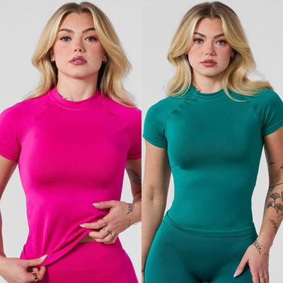 Morningoolala Legacy Seamless Short Sleeve 运动健身紧身短袖t