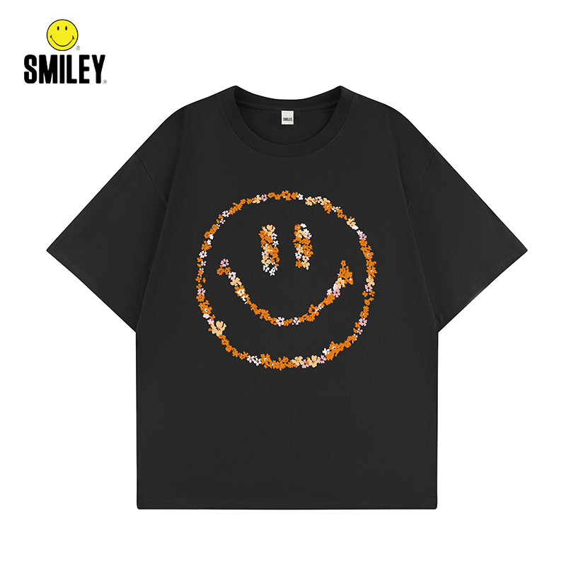 【大潘专享】SMILEY【亦菲同款】圆领重磅纯棉情侣休闲百搭短袖T