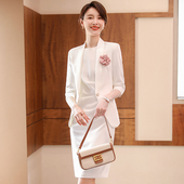 ME白色西装 外套圆领连衣裙套装 套裙2026新款 西装 气质通勤七分袖