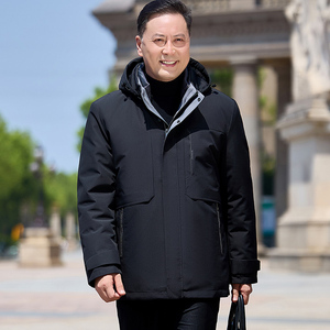 中老年爸爸装拆卸内胆外套冬季加绒加厚鹅绒服羽绒服男3037P258,皮衣外套里面搭配t恤图片