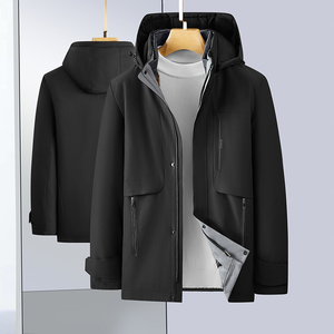 鹅绒服男士冬季加绒加厚可脱卸金丝绒内胆羽绒服爸爸装3038P258,男装羽绒服,星座1010A-1