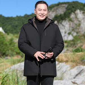 中老年冬装保暖外套男加绒加厚棉衣可拆卸内胆爸爸棉服M2080P115图片