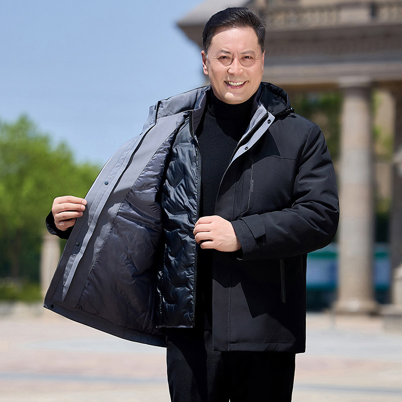 【399】中老年可卸内胆羽绒服男鹅绒服冬装外套3036P268，男装羽绒服，星座1010A-1