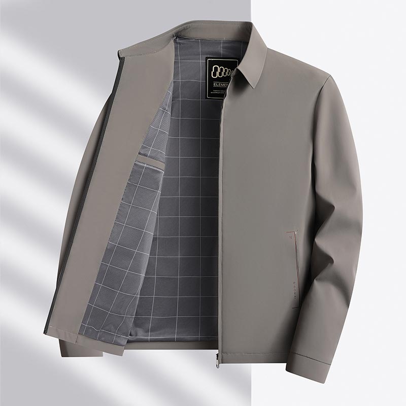 牛奶丝翻领行政公务夹克男商务休闲春秋外套爸爸装2588P75，男装夹克，星座1010A-1