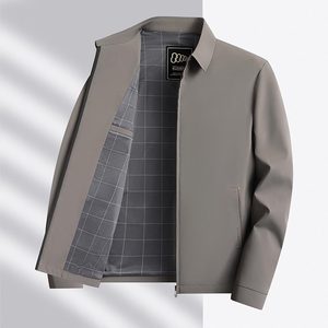 牛奶丝翻领行政公务夹克男商务休闲春秋外套爸爸装2588P75，男装夹克，星座1010A-1