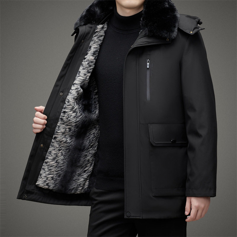 爸爸冬装外套棉衣男可脱卸内胆棉服中老年加绒加厚棉袄M125P135,男装棉衣,星座1010A-1