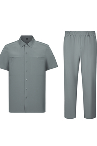 轻奢夏装套装冰丝短袖衬衫长裤男中年时尚两件套装衣服5957P130图片