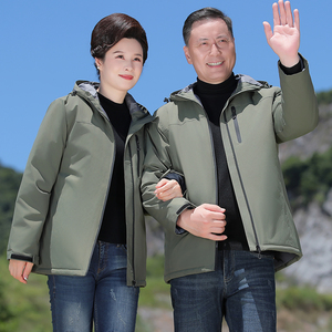 冲锋衣男秋冬季户外连帽夹克棉衣外套防寒登山服女爸爸装8826P70图片