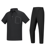 轻奢男士冰丝无痕短袖套装中年运动休闲夏季薄款爸爸装5956P115，男装休闲套装，星座1010A-1