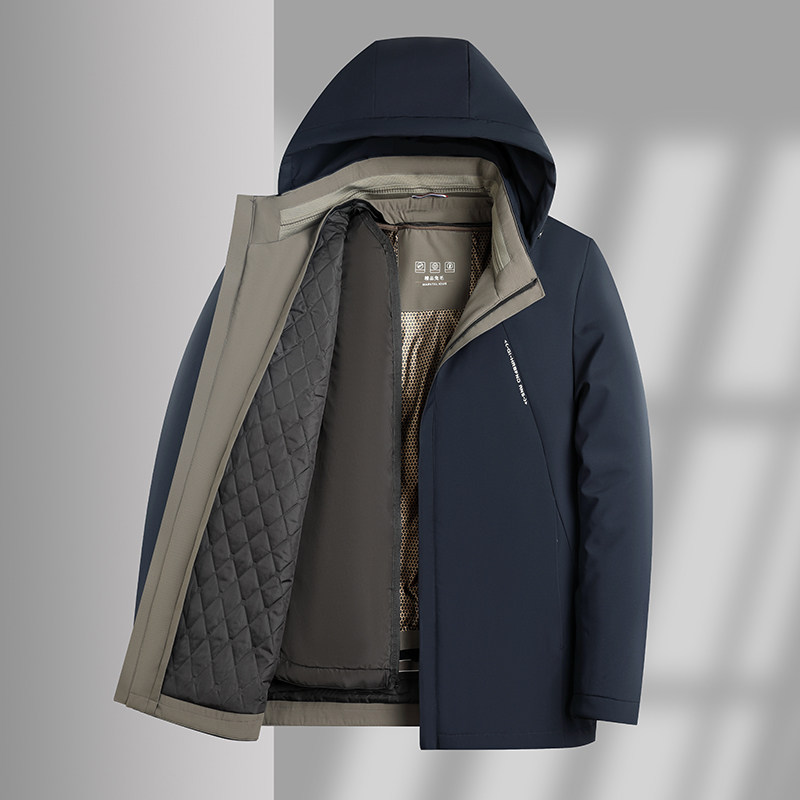 男士派克服短款可拆卸中老年人可脱卸兔毛内胆棉衣皮草25668P185,男装棉衣,星座1010A-1