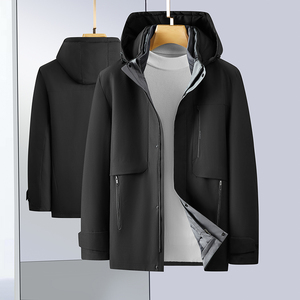 中老年冬季鹅绒服脱卸内胆羽绒服男爸爸装中长款3036P268图片