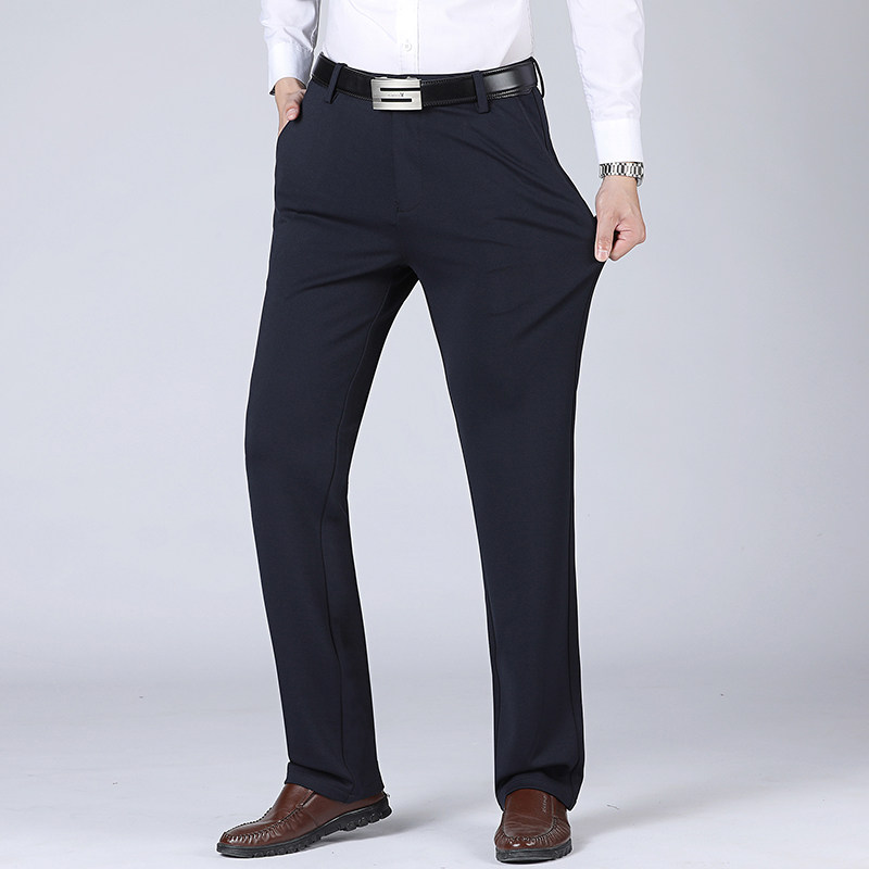 春秋四季款弹力裤中老年休闲直筒高腰免烫修身商务西裤8652P30，男装休闲裤，星座1010A-1