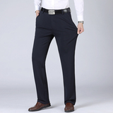 春秋四季款弹力裤中老年休闲直筒高腰免烫修身商务西裤8652P30，男装休闲裤，星座1010A-1