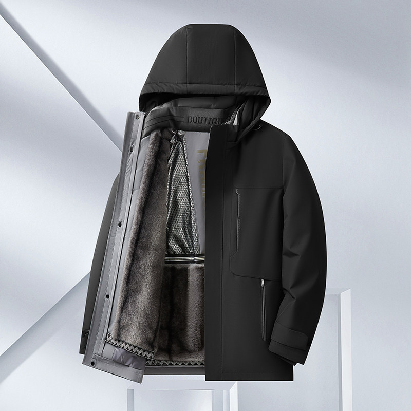 399爸爸冬装加绒加厚男外套可卸内胆鹅绒羽绒服3037P258,男装羽绒服,星座1010A-1