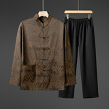 长袖风套装男爸爸装唐装两件套P52单上衣批37，男装休闲套装，星座1010A-1