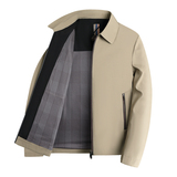 春秋新款中年商务休闲夹克男士行政爸爸外套翻领干部上衣B08P55，男装夹克，星座1010A-1