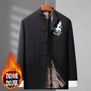 风宽松大码休闲唐装加绒加厚外套男中式民族风汉服男3302P85图片