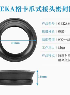 德标爪式牛角式GEKA 格卡羊角式卡扣绿色黑色密封圈 胶垫胶圈垫圈