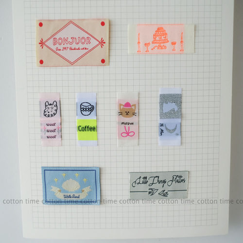 Vol.2 ins荧光韩风布标 可爱绣花织唛  设计款刺绣标包包服装辅料