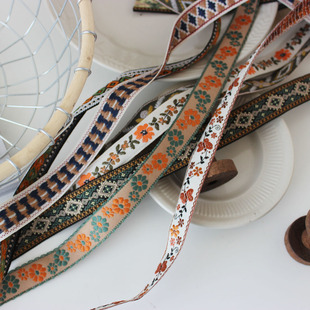 Autumn 提花带花枝刺绣花边汉服民族风辅料 About cottontime