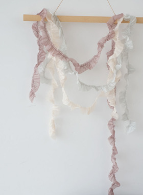 cottontime 3cm 珠光雪纱花边 莫兰迪色系柔软褶皱梦幻纱服装辅料