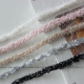 Autumn New 秋冬毛毛混织花边1.5cm多色编织织带小香风辅料