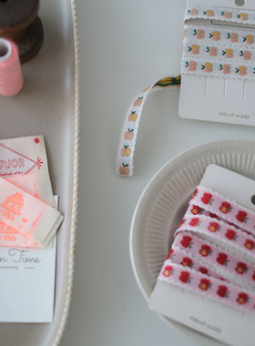 Apple Lovers 苹果复古提花织带 波浪边刺绣花边 民族风服装辅料