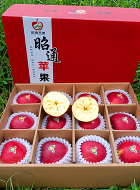 云南昭通冰糖心野生丑苹果特大精美礼盒装高原红富士现在现发送礼