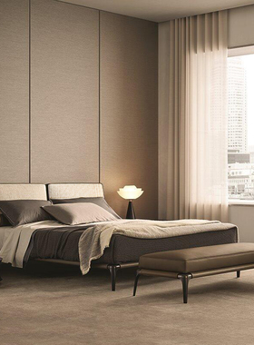 poliform意式科技布艺床网红床皮布双人床极简小户型别墅真皮定制