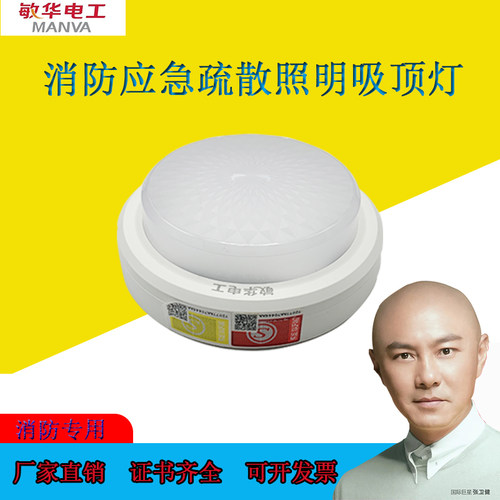 敏华电工消防吸顶灯集中控制型应急照明灯10瓦36V220V通用走廊灯