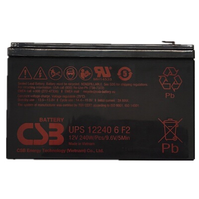 CSB电池UPS122406 UPS专用高功率电池可替代松下UP-RWA1232