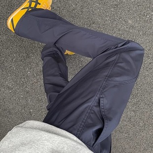 美式微喇裤子男款夏季斜切速干冲锋裤软壳防水风直筒显腿长休闲裤