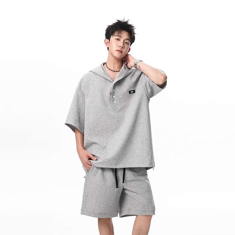 夏季新款连帽Polo衫套装男女夏季