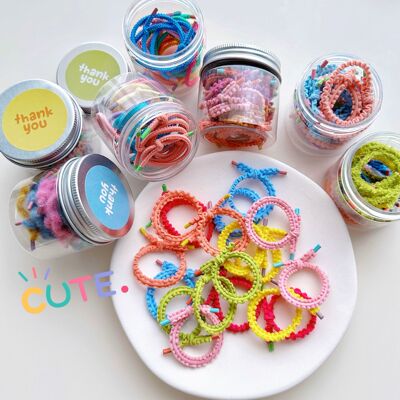 新款ins盒装18根基础彩色弹力不伤发儿童小皮筋宝宝糖果发圈发绳